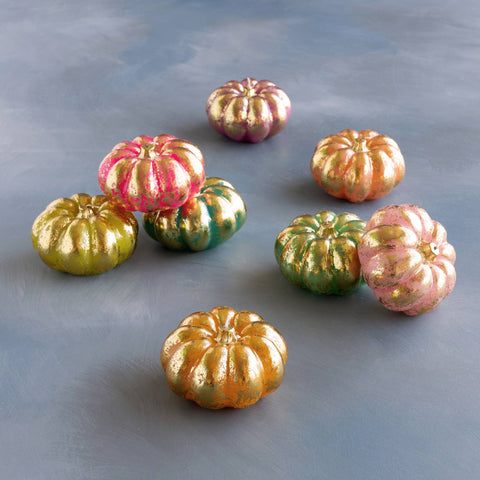 Glitterville Rainbow Pumpkin Candle 5"