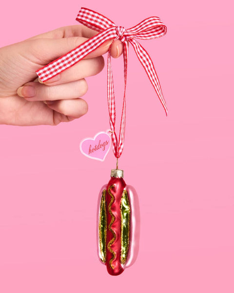 Hot Dog Ornament - iridescent ornament Christmas Xmas Holiday Season