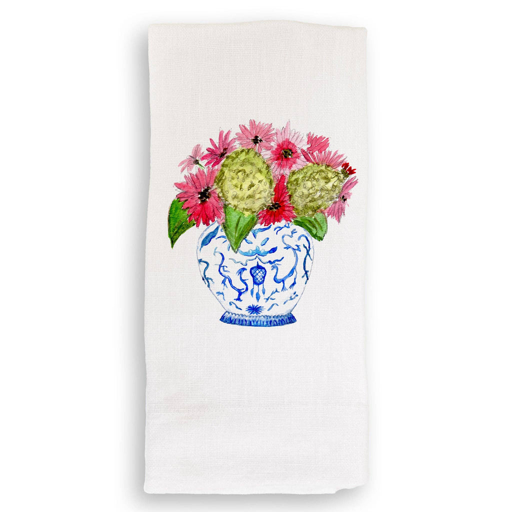 Ginger Jar with Zinnias Kitchen Square