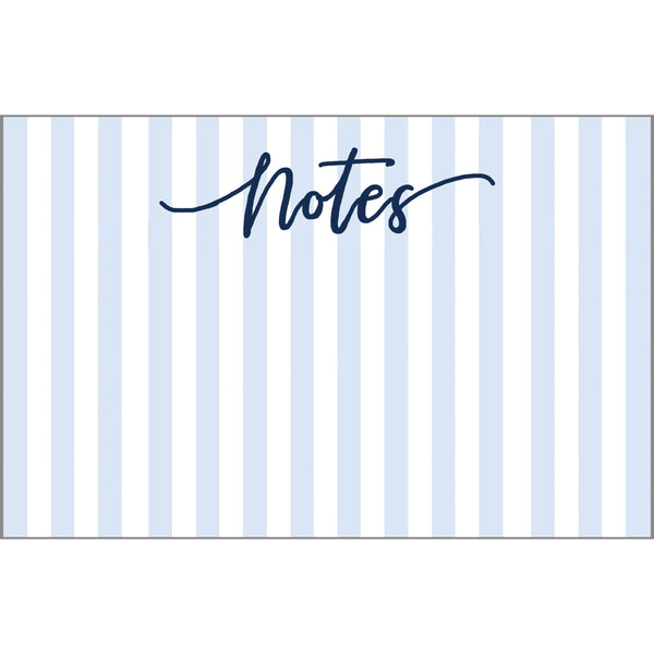8.5x5.5 Cabana Stripe "Notes" Slab Notepad | Blue