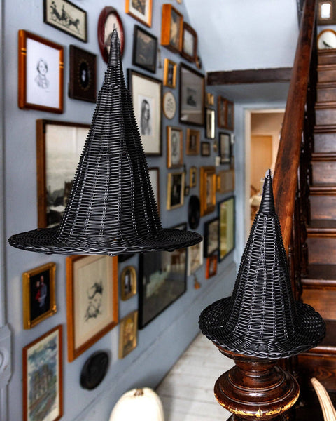 Faux Wicker Witch Hat - 18"