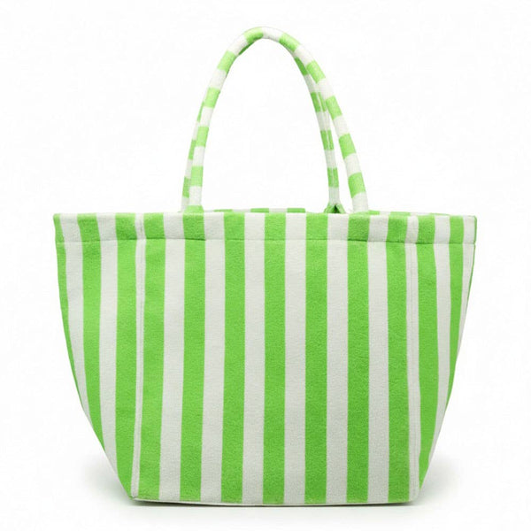 Striped Terry Tote Bag: Pink