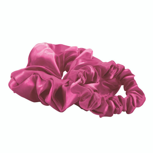 Satin Scrunchie Set of 2 - Hot Pink