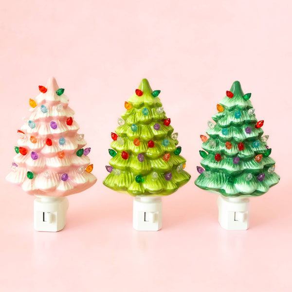 Vintage Tree Night Light | Pink | Christmas Holiday