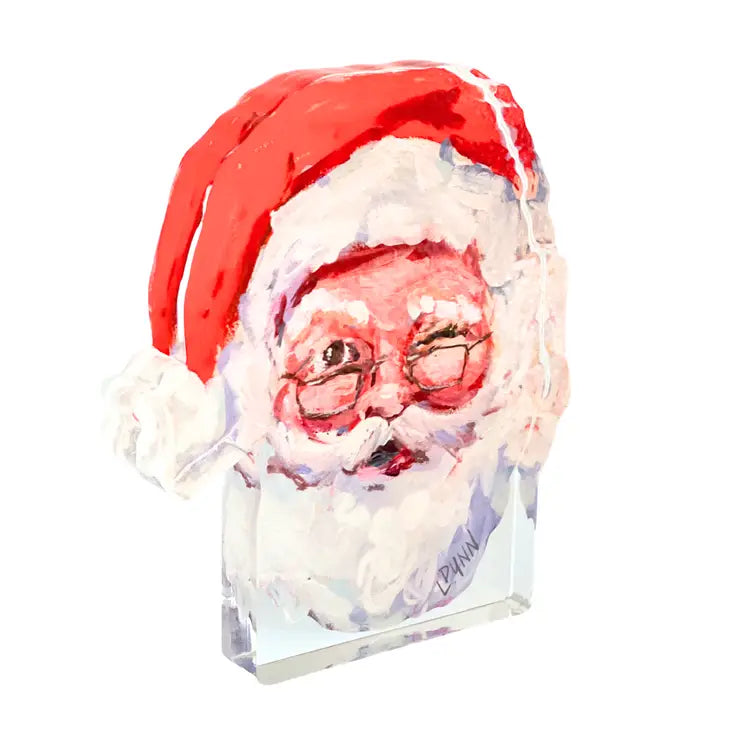 Naughty or Nice Santa Acrylic Block Lauren Dunn