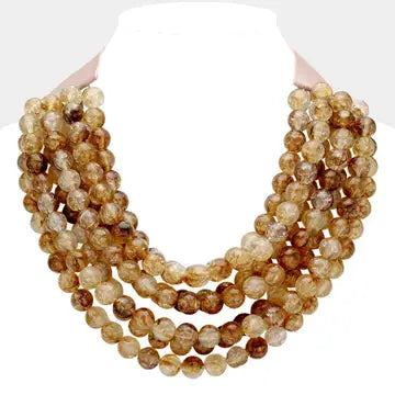 Agate Ball Bead Magnetic Clasp Necklace