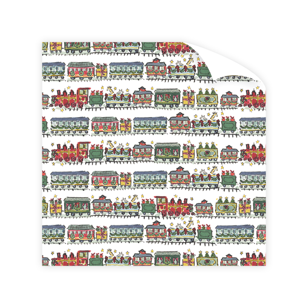 Christmas Trains Wrapping Paper Roll