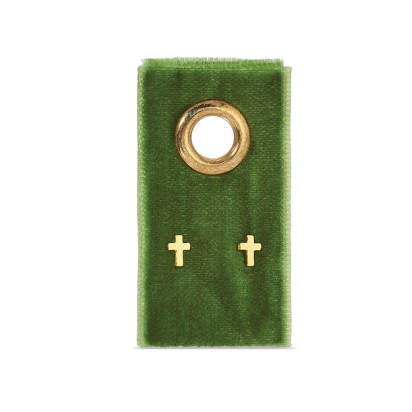 Small Cross Studs on Velvet Gift Tag: Silver