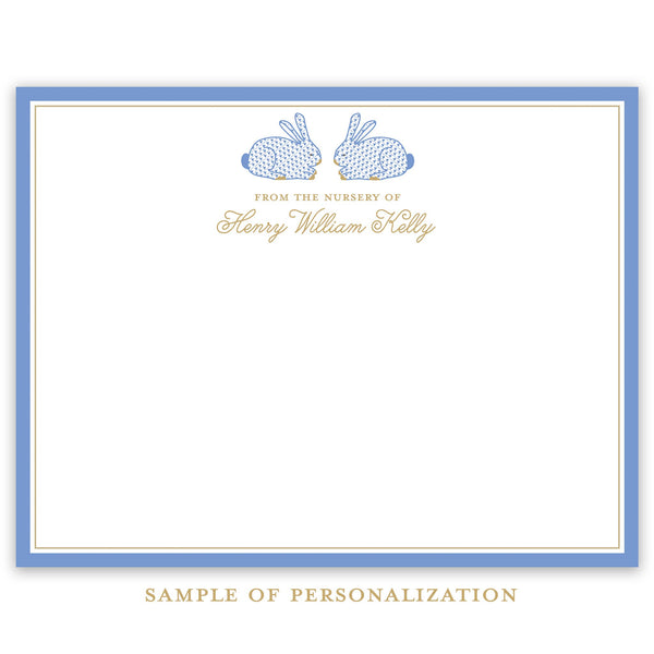 Blue Herend Bunny Stationery Set