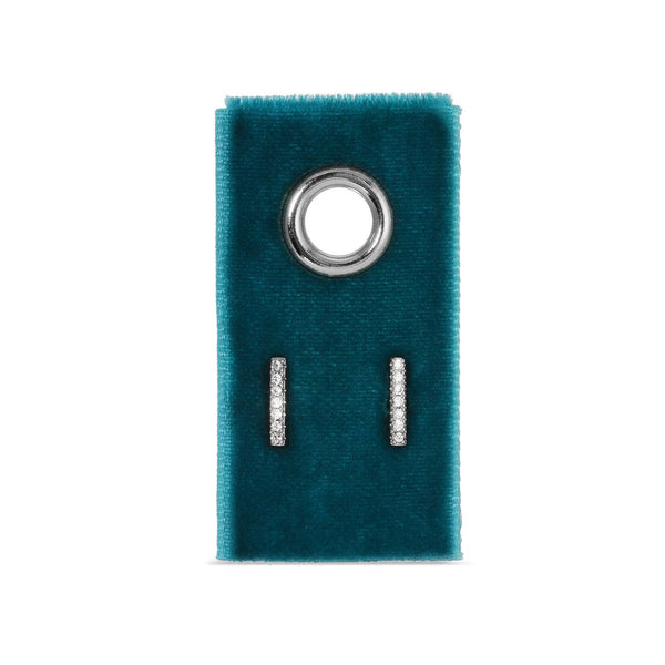 Pave Bar Studs On Velvet Gift Tag: Gold