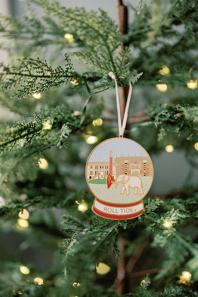 Enamel University of Alabama Snow Globe Ornament, Christmas