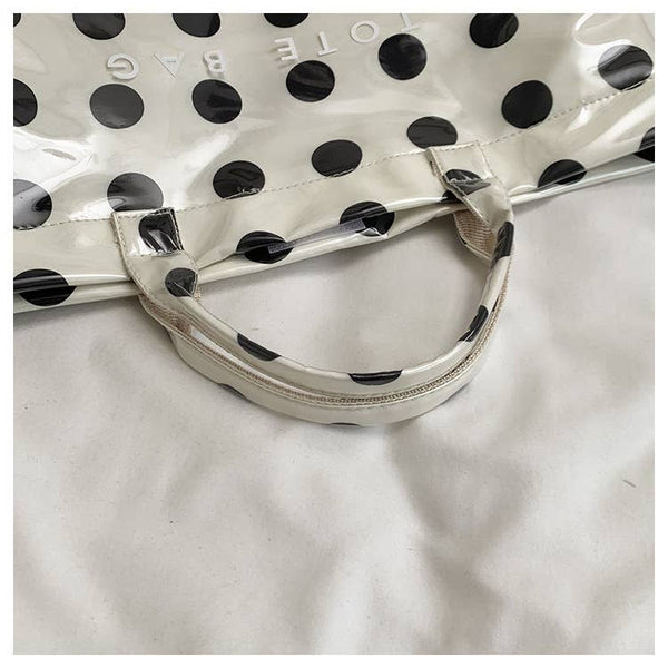Dot Tote Bag for Women Large Plastic Waterproof Bags: Blue