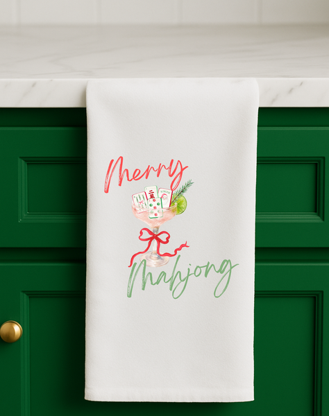 Merry Mahjong Christmas gift towel holiday cute hostess gift