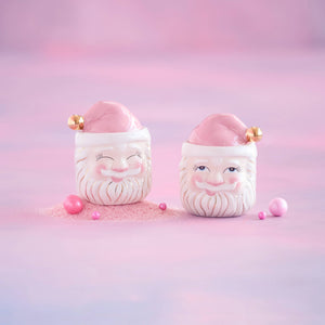 Glitterville Papa Noel Pink Candy Jar, 4.5"