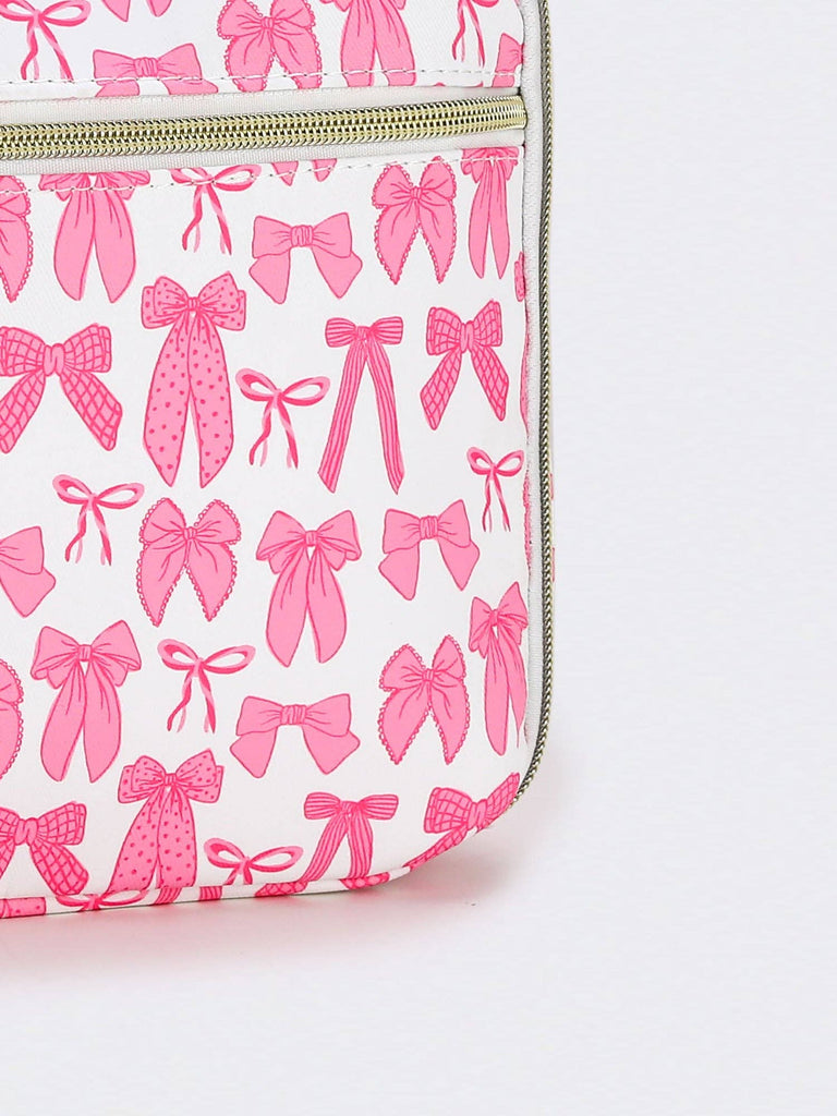 Bow Printed Canvas Lunch Boxes Bag - Thumbnail 4