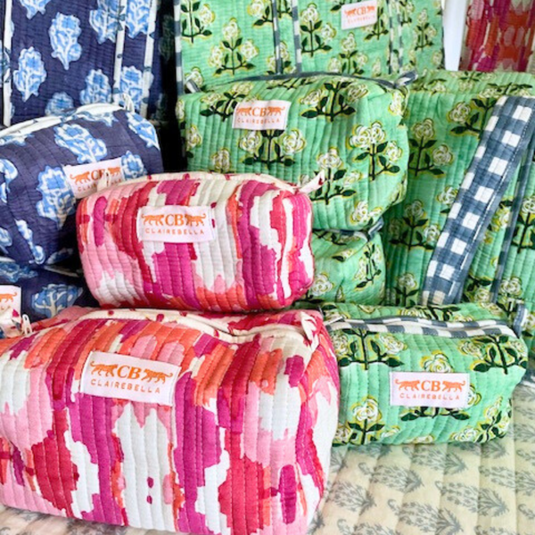 Mitzy Berry Pouch | Quilted Pouch Set | Quality Fabric Pouch