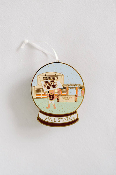 Enamel Mississippi State Snow Globe Ornament, Christmas