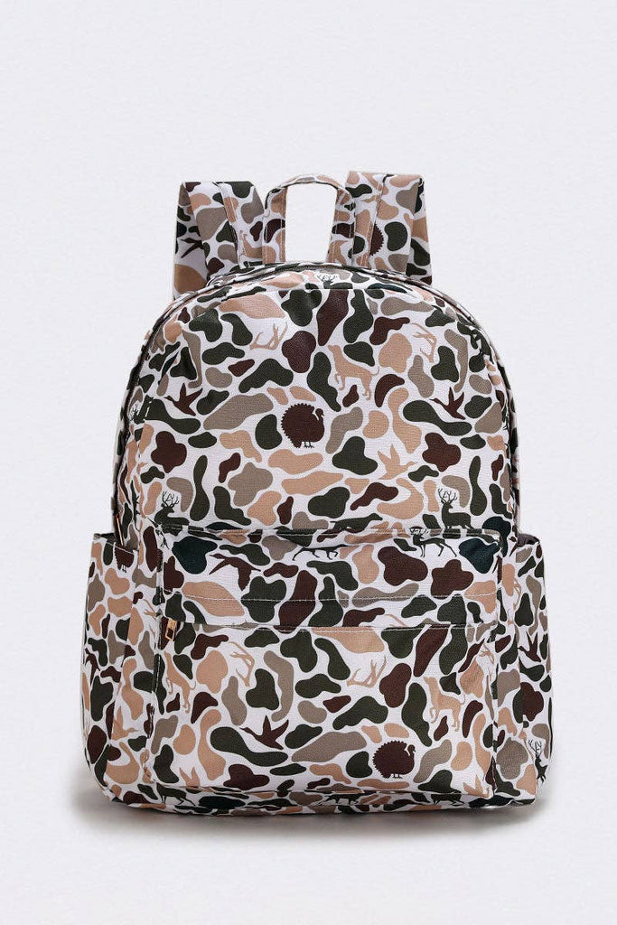 Deer Hunting Print Kids Canvas Backpack