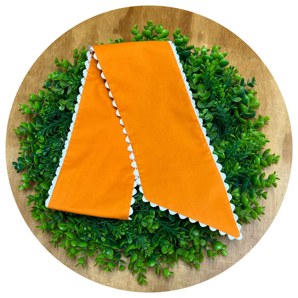 Cotton Sash with Trim: Orange with White trim