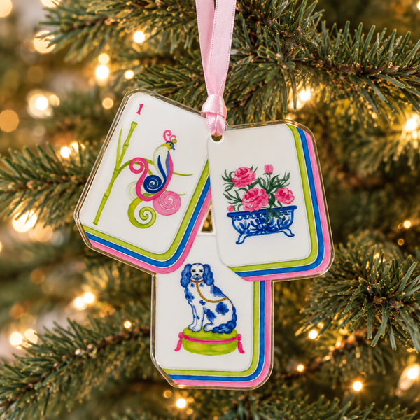 Mahjong Christmas Ornament Tile Acrylic Mahj gift