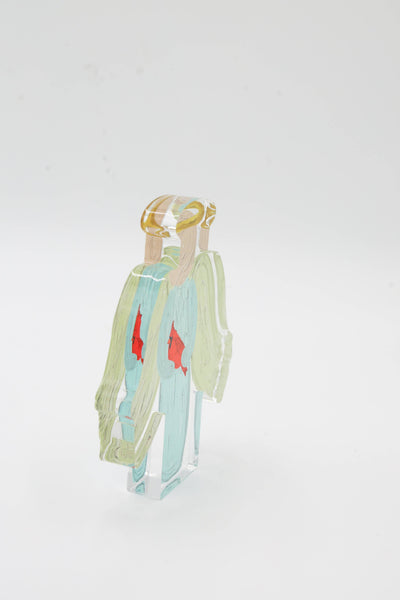 Angel with Cardinal Acrylic Shelf Sitter