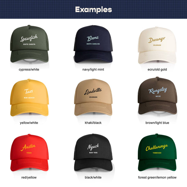 Samford Trucker Hat | Royal blue/seaglass
