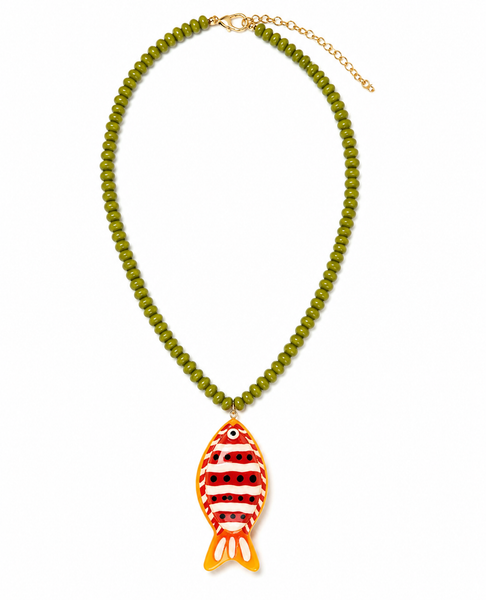 Reef Fish Charm Beaded Necklace