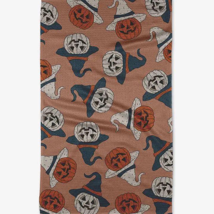 Geometry Jack-'O-Lantern Tea Towel