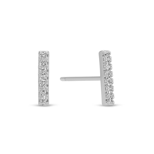 Pave Bar Studs On Velvet Gift Tag: Gold