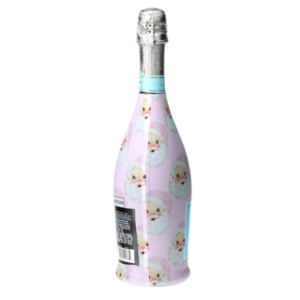 Limited Edition Watercolor Pink Santa Prosecco Bottle Wrap