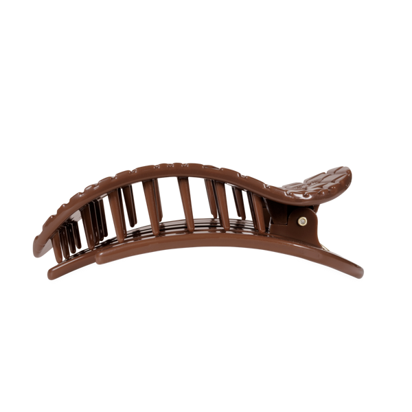 Brown Crocodile | Large| Flat Round Hair Clip