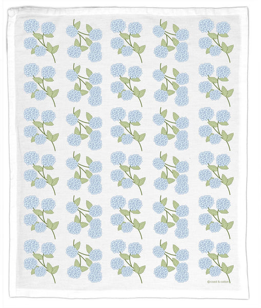 Pink Hydrangeas, Organic Cotton Tea Towel