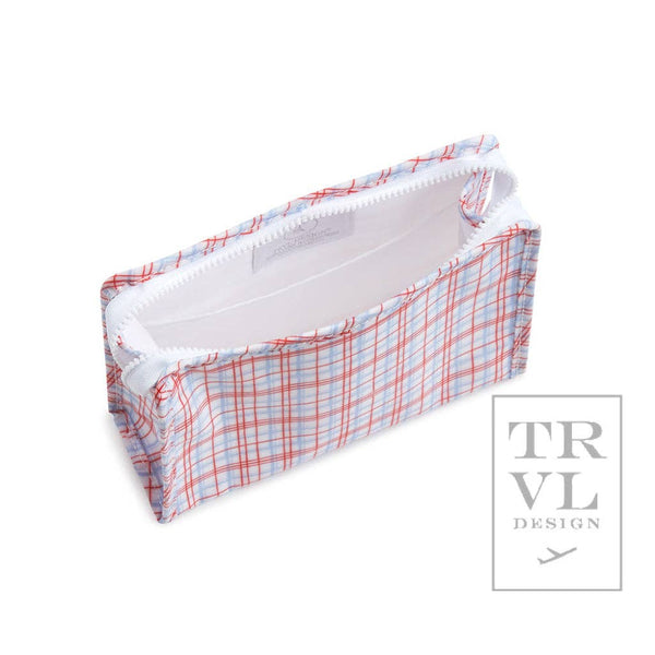 Roadie Medium - Bunny Toile Green Zip Pouch *new!