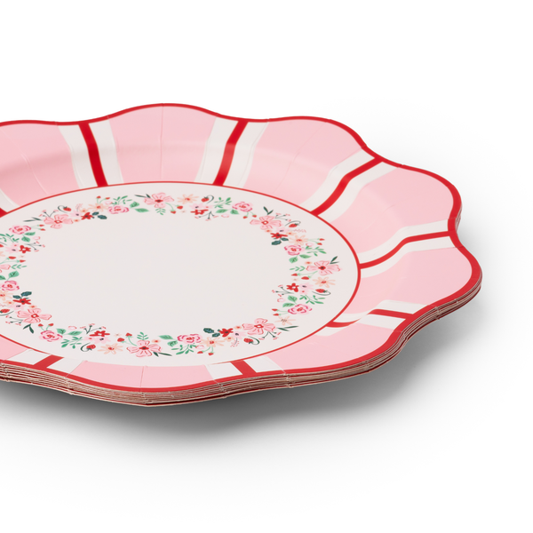 PINK & RED FLORAL DINNER PLATES