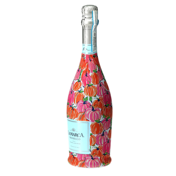 Pink & Orange Pumpkins Prosecco Bottle Wrap