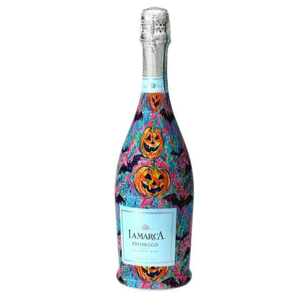 Preppy Halloween Bats Prosecco Bottle Wrap