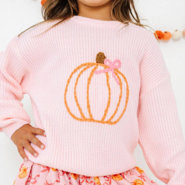 Coquette Pumpkin Knit Sweater - Girls Clothes