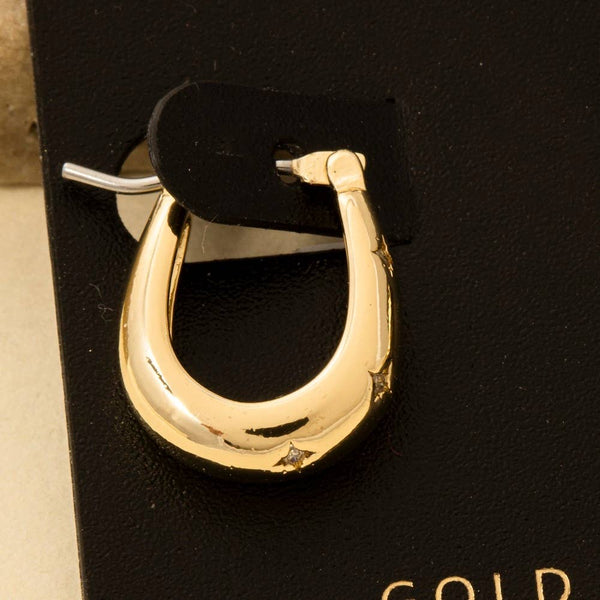 Gold Dipped Stars Studded Hoop Earrings: GOLD