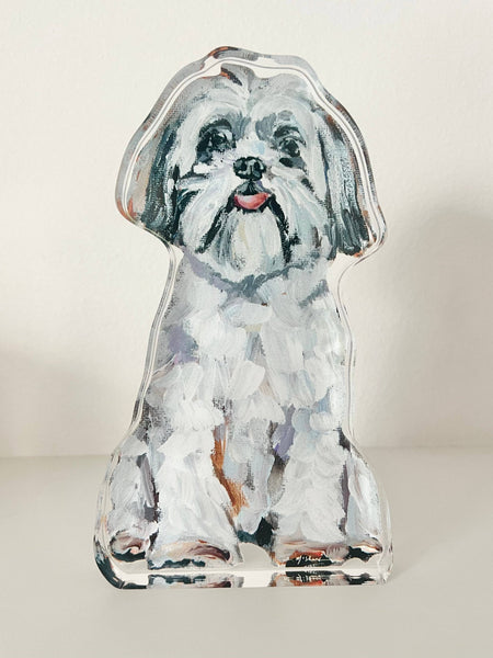"Shih Tzu White" acrylic shelfie: Small