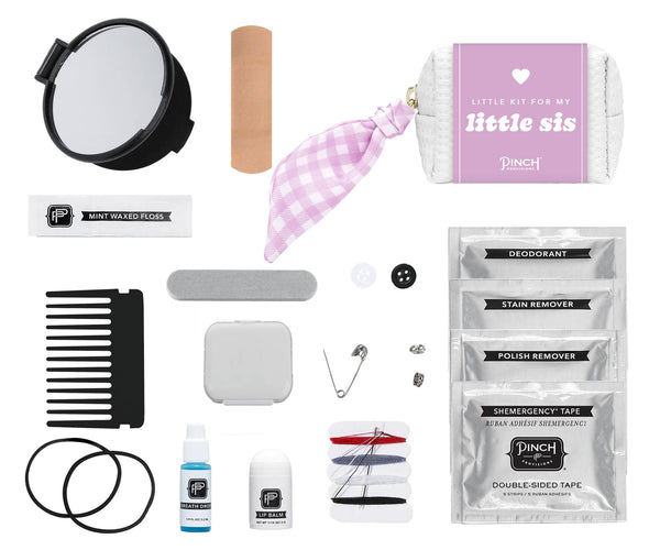 Little Sis Minimergency Kit | Sorority, Rush, Bid Week Greek: Peach Gingham