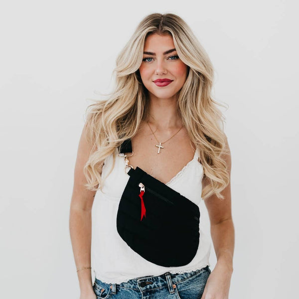 Jolie Puffer Belt Bag Pink Floral