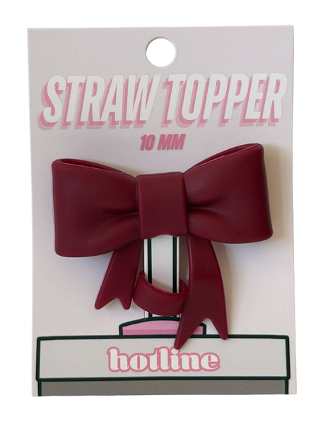 Large Bow Straw Toppers: Mint