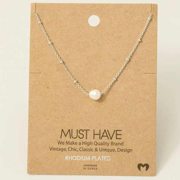 Gold Dipped Pearl Pendant Necklace: G