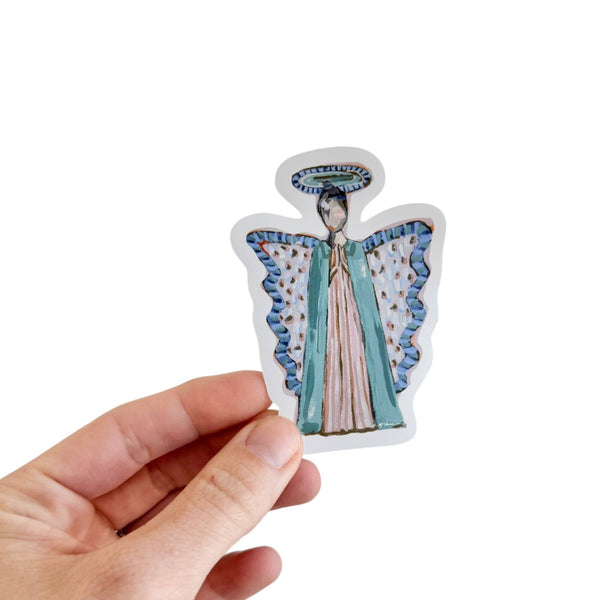 Brunette Angel Vinyl Removable Sticker