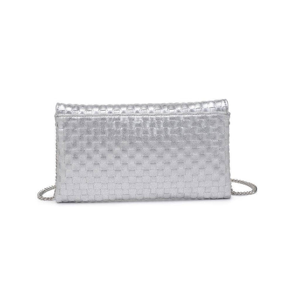 Priscilla Woven Clutch: Silver