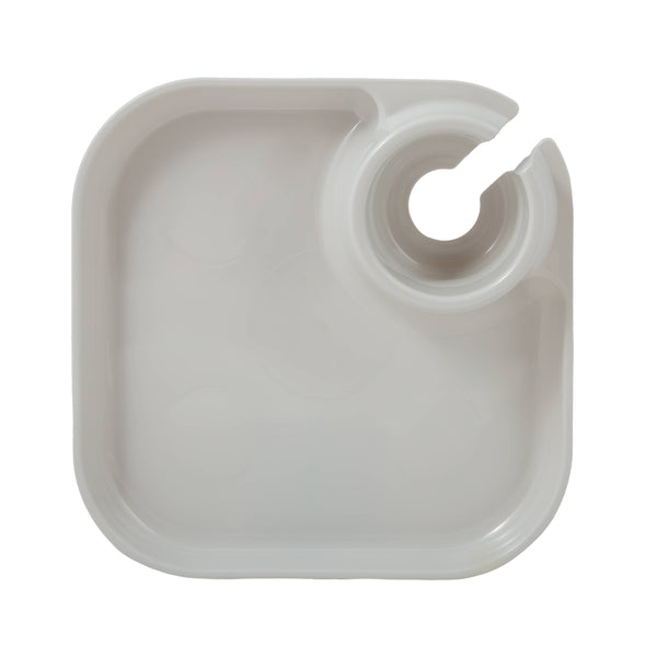 Reusable Party Plates w/ Stemware Holder - Set of 4 - White