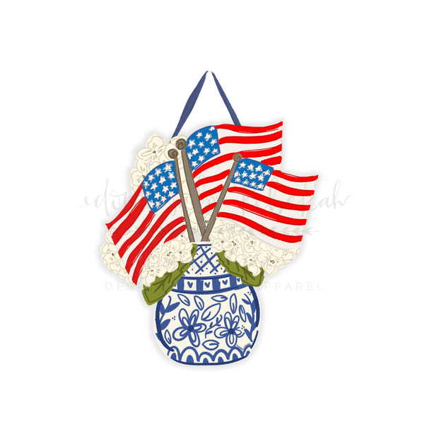Chinoiserie Flags Doorhanger