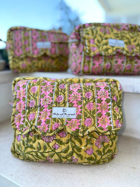 Large Block Printed Travel  Bags (Set of 3)