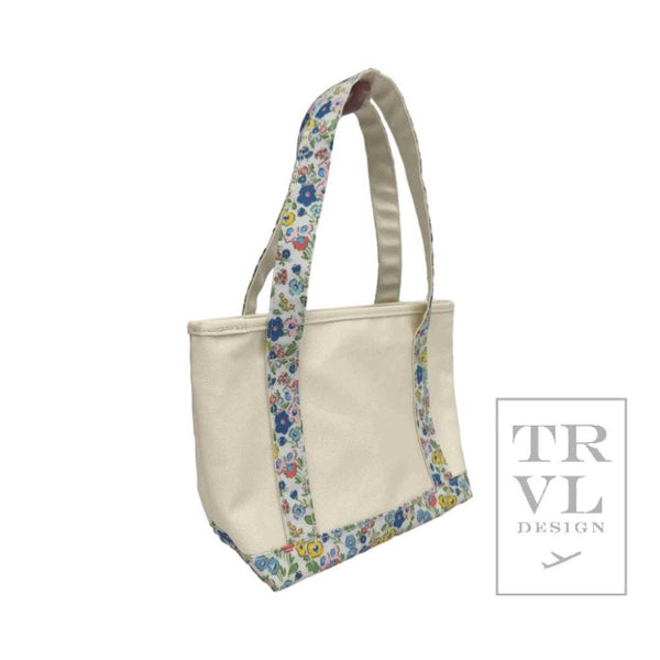 Mini Tote - Coated Canvas Posies Trim