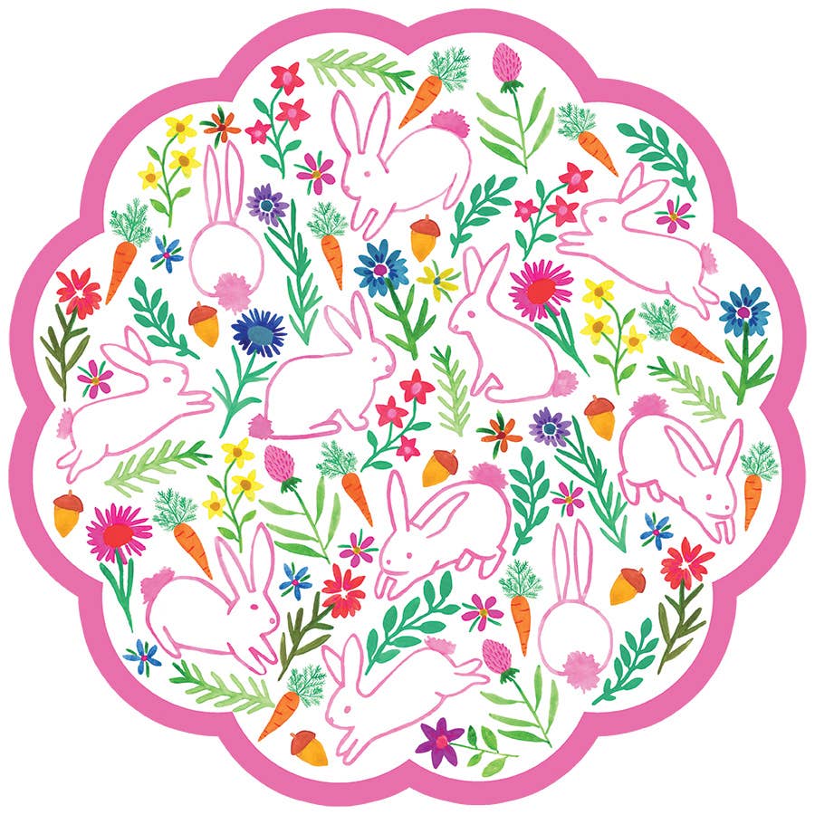 Bunny Garden Scalloped Paper Placemats: Placemat (15" x 15")